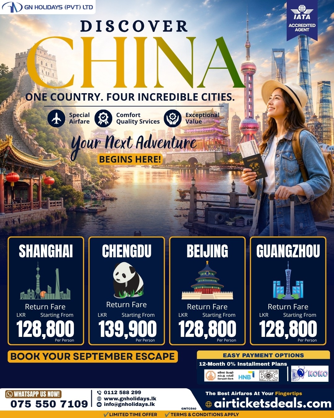 GN Holidays China flight offer